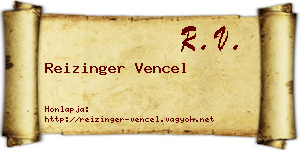 Reizinger Vencel névjegykártya